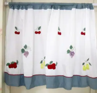 Export Cotton Embroidery Fruit Small Curtain Coffee Curtain Ready