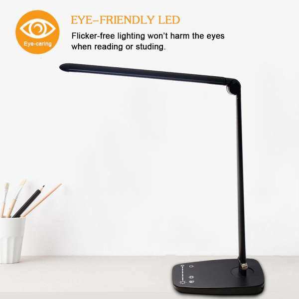 Dimmable LED Desk Lamp 9 Color Modes 7 Brightness Levels Table Lamp For Office Study Bedroom