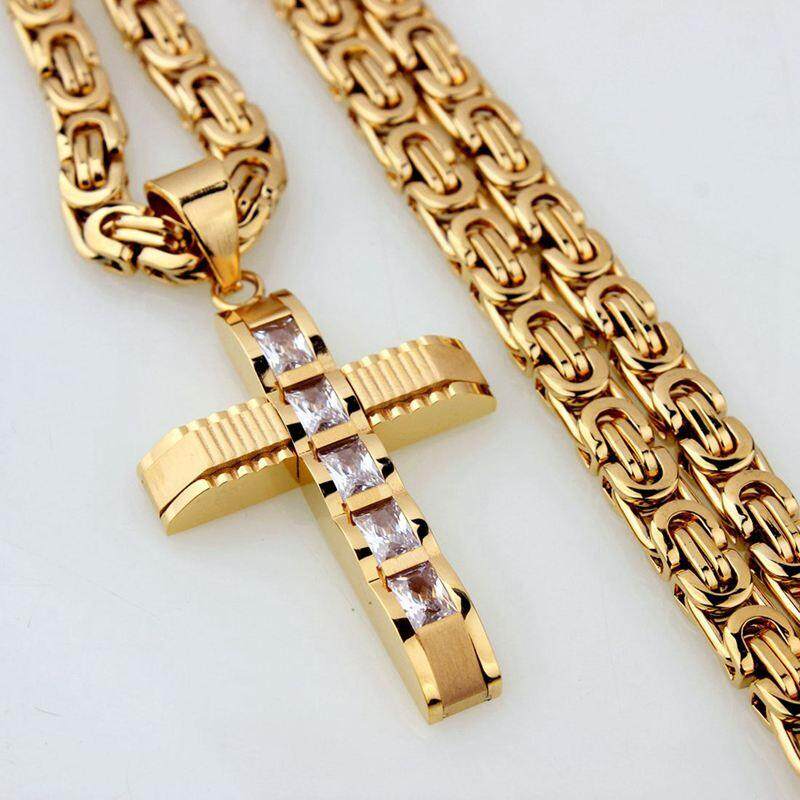 flat gold cross pendant