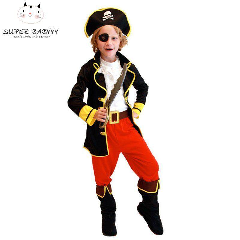 SBY Party Pirate Boy girl Clothing Halloween Costume Kids Children Christmas Costume for Capain Jack Cosplay
