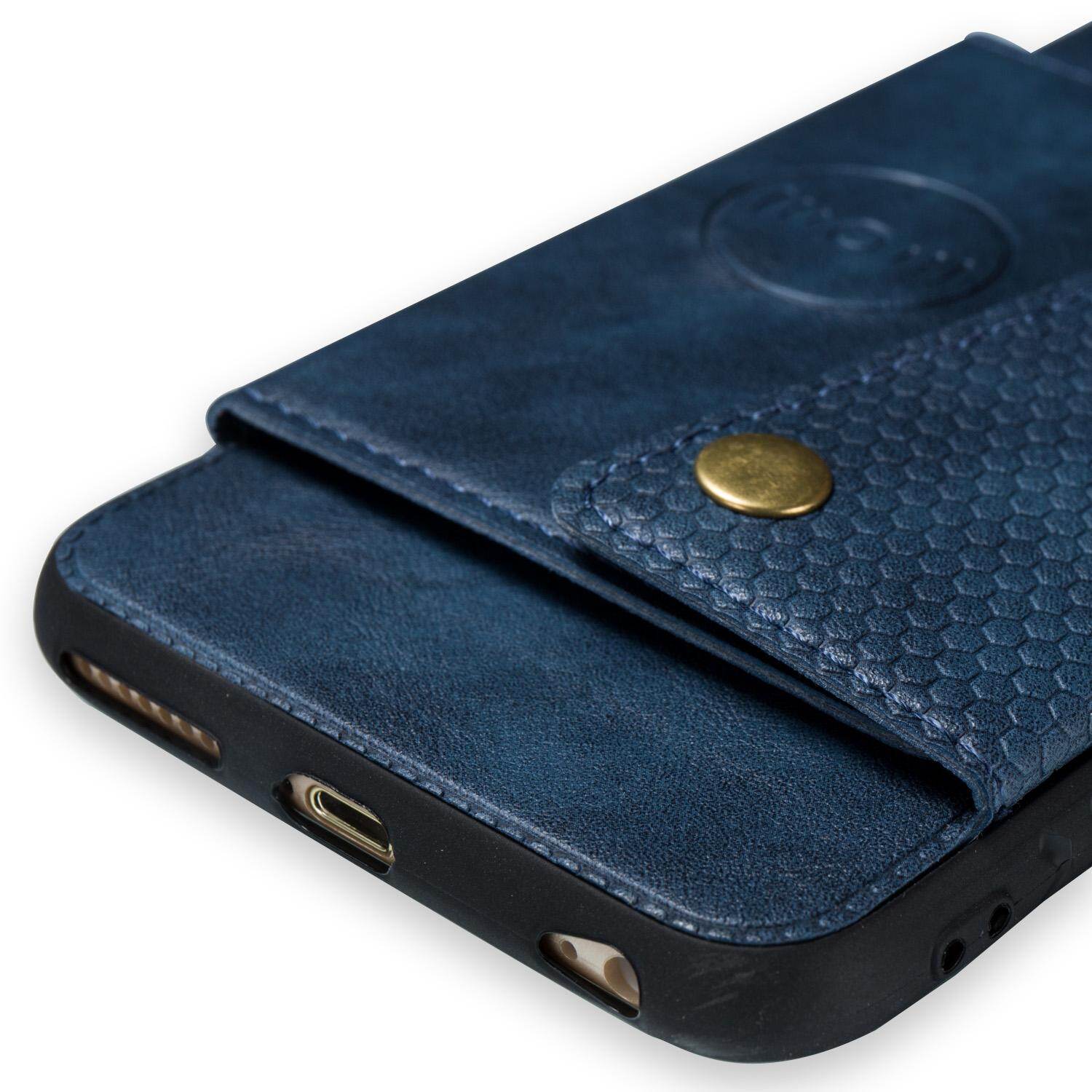 Cho iPhone 6 cộng với & 6S cộng với 5.5 "da trường hợp nhiều Folio lật Bìa Wallet trở lại trường hợp vỏ, có thể làm việc với gắn trên xe hơi, ẩn thẻ tín dụng ID khe cắm chủ, retro nút kim loại clasp, đứng hỗ trợ