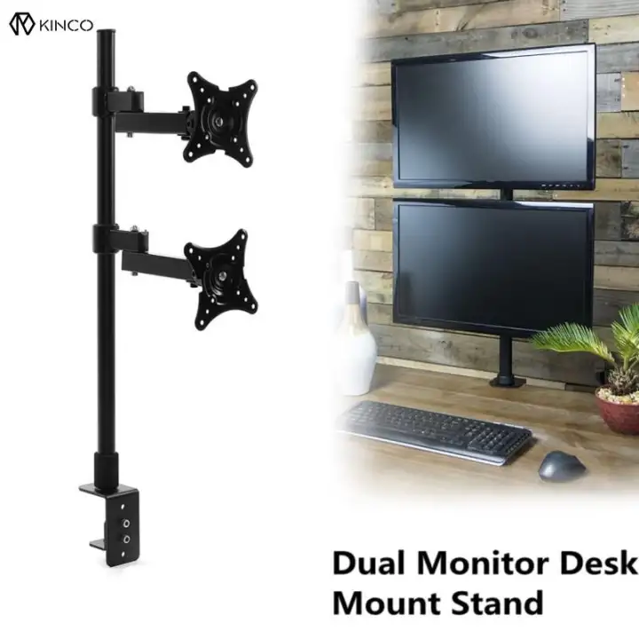 Dual Hd Lcd Led Desk Mount Monitor Stand Bracket Screen Tv 2 Arm