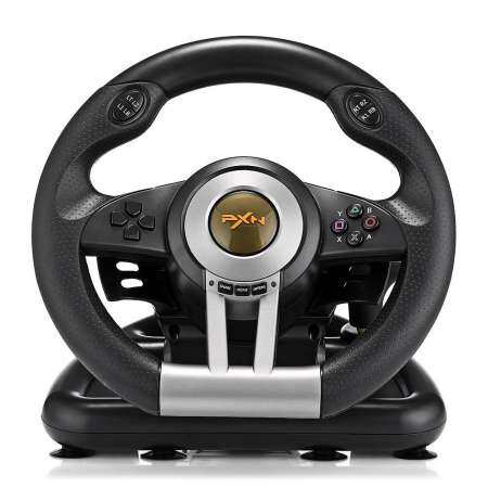 PXN V3II Racing พวงมาลัยสำหรับเล่นเกมพร้อมคันเหยียบพับได้จอยเกม USB คอมพิวเตอร์ตัวจำลองการขับรถสำหรับ PC เกม Wii ล้อสำหรับ PS3 PS4 Xbox