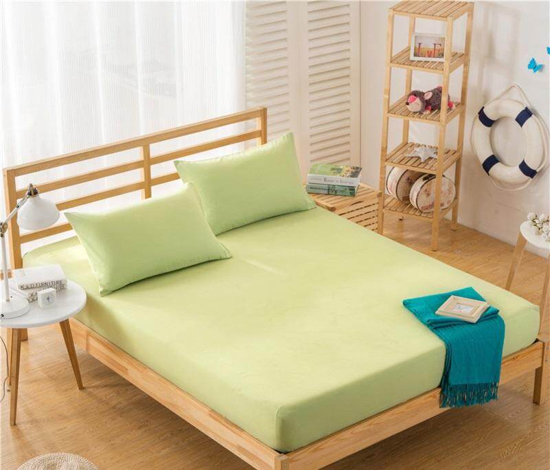 Warna-Warni Kasur Non-slip Sarung Polos Warna Tempat Tidur Pelindung Kasur (Tanpa Sarung Bantal)