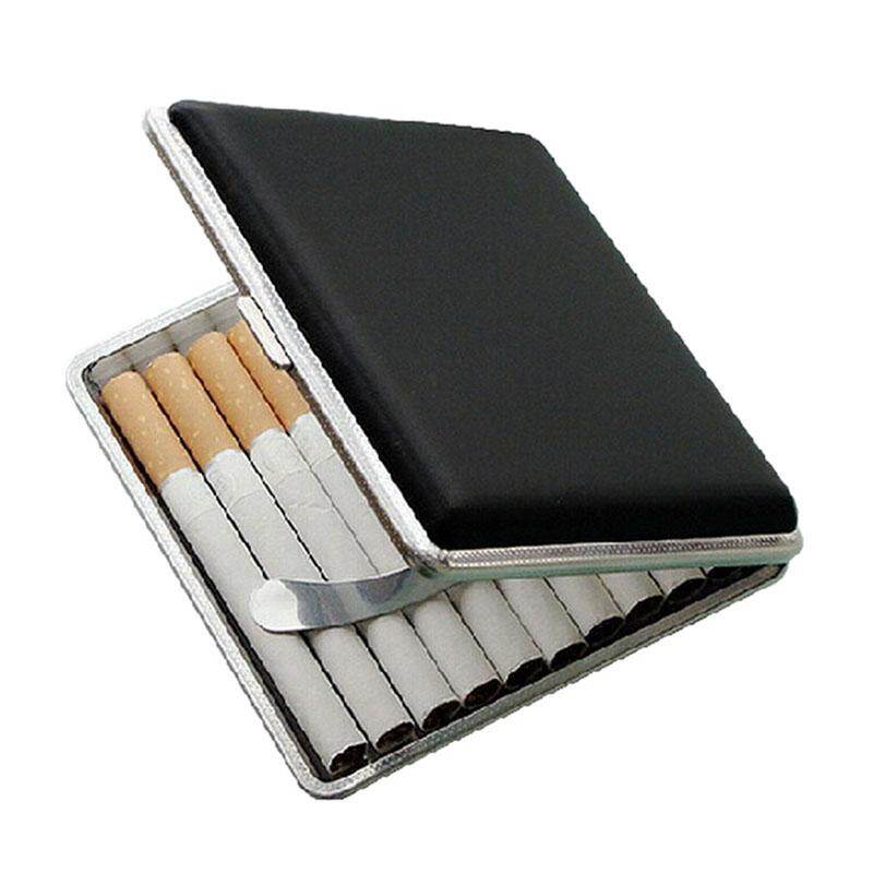 Dragon Classic Leather & Alloy Case Box Metal Holder Container For Lighter Black