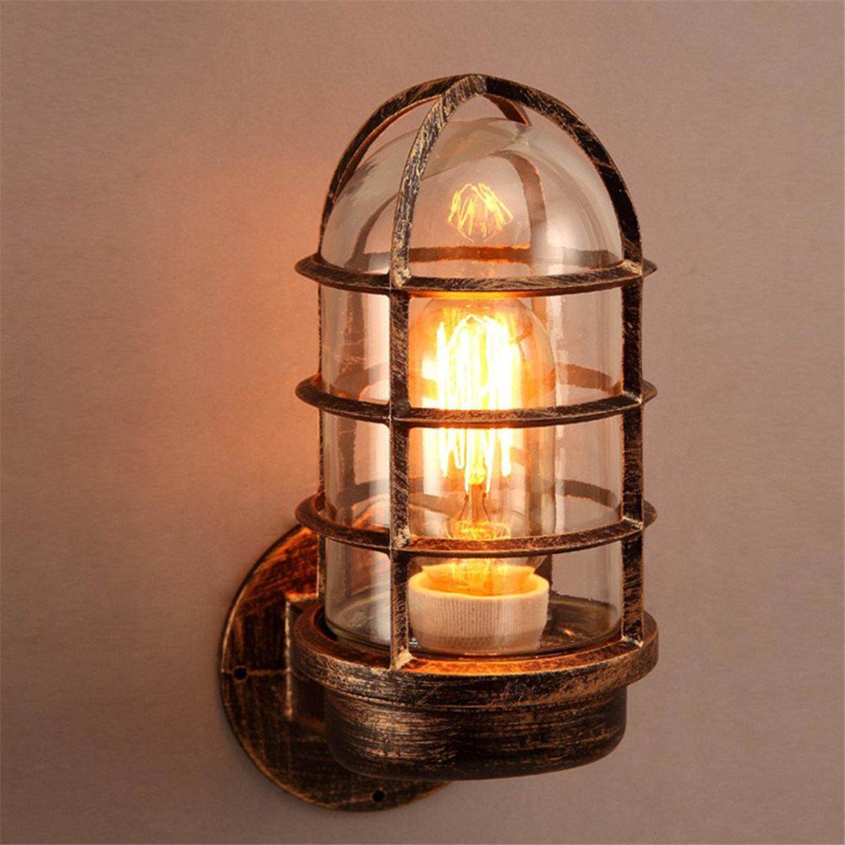 Vintage Công Nghiệp Độc Đáo Đèn Sắt Mộc Mạc Đồng Phong Cách Khoa Học Viễn Tưởng Đèn Sconce