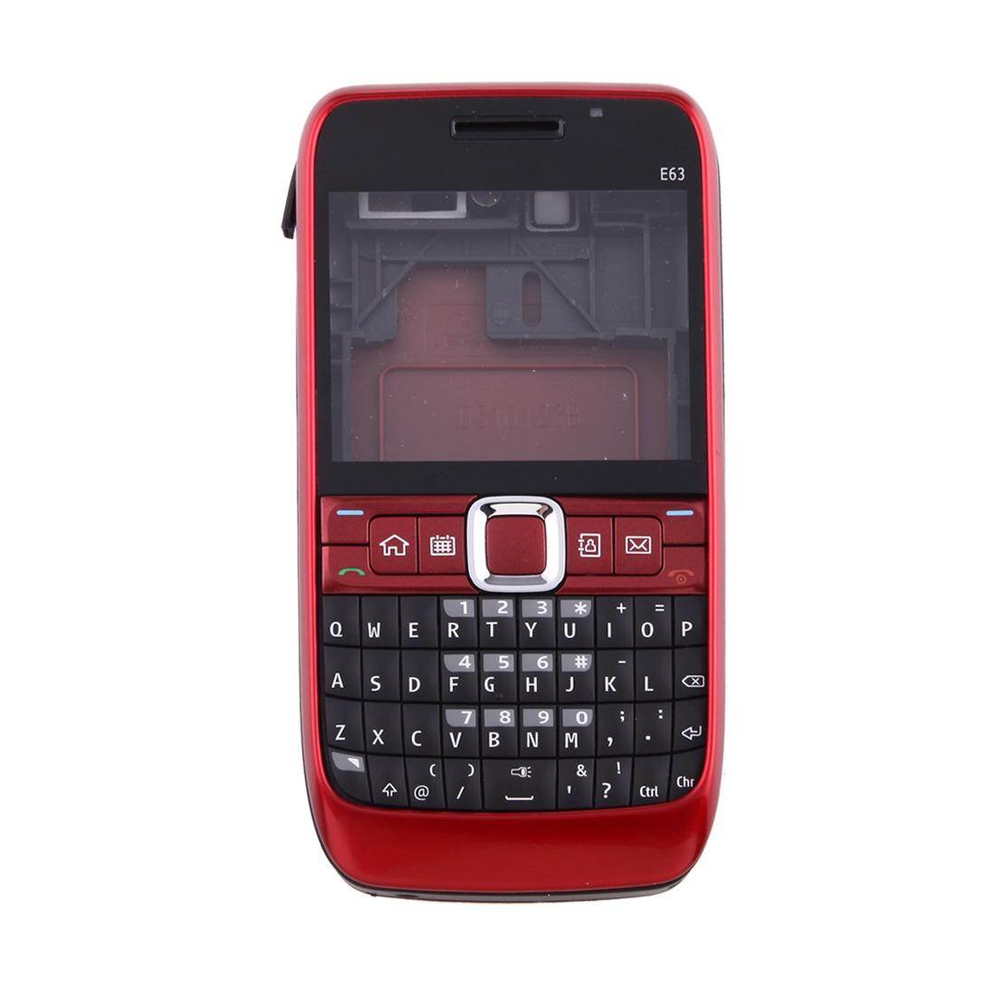 SmartPhonemall Vỏ Toàn Bộ Thân Máy (Nắp Trước + Mép Viền Khung Giữa + Nắp Lưng + Bàn Phím) Cho Nokia E63 (Đen)