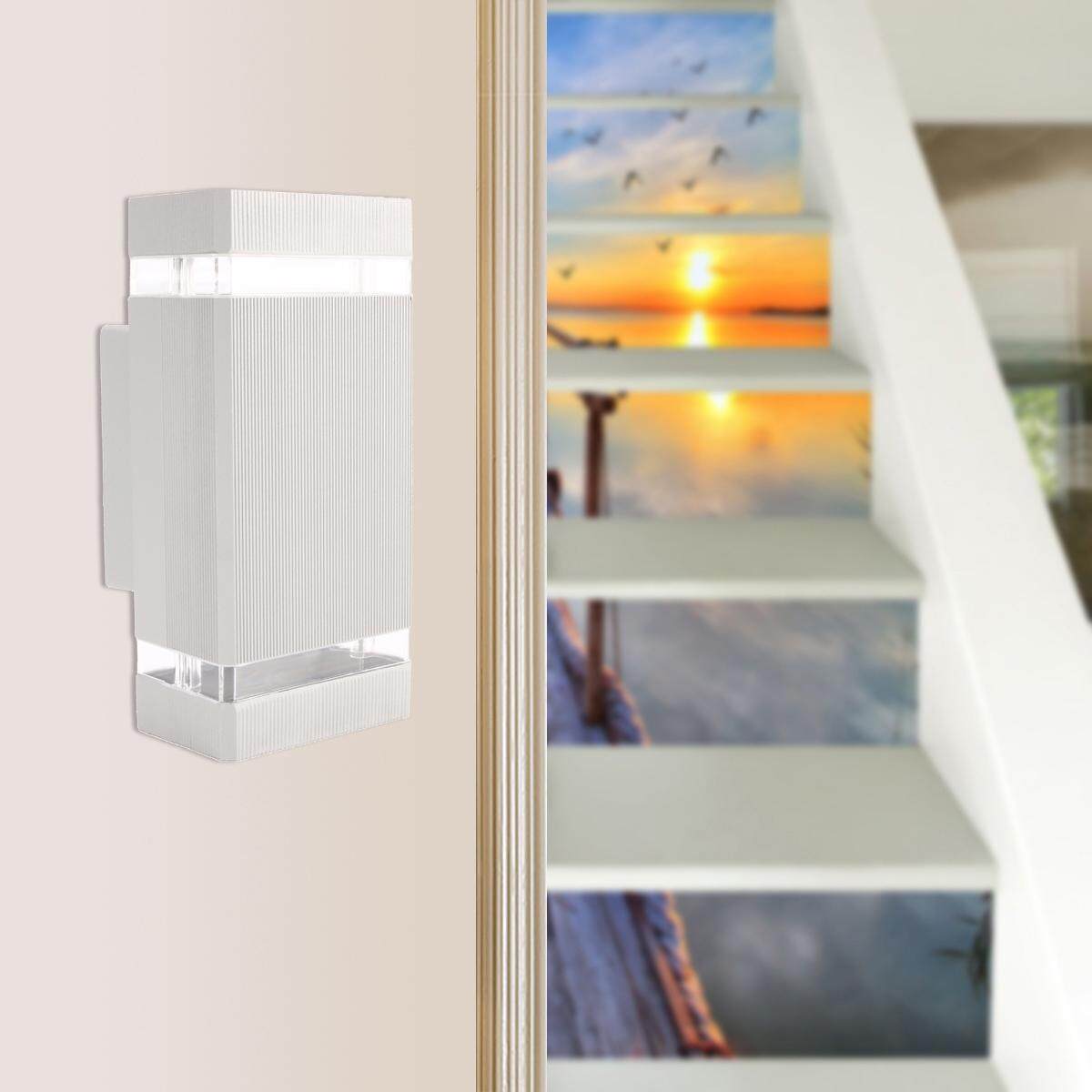 NEW Brilliant Light Entasis Square Up/Down Outdoor Wall Light #Silver - intl