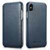 ICARER สำหรับ iPhone XS MAX เคสหนังแท้เคสแบบพับปิดได้ Luxury Original เคสหนังสำหรับ iPhone XS MAX
