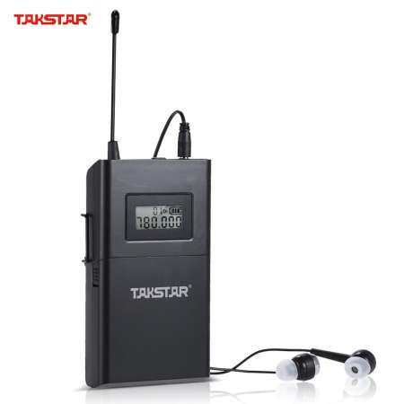 Takstar WPM-200 UHF ไร้สายเสียงระบบตัวรับสัญญาณจอ LCD 6 เลือกช่องได้ 50 เมตรระยะทางการส่งพร้อมเฮดโฟนแบบเสียบหู