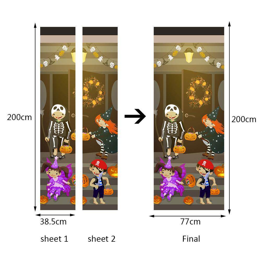 Merry Halloween Tường Nghệ Thuật Có Thể Tháo Rời Nhà Cửa Sổ Dán Tường Decal Trang Trí Tiệc Finleystore