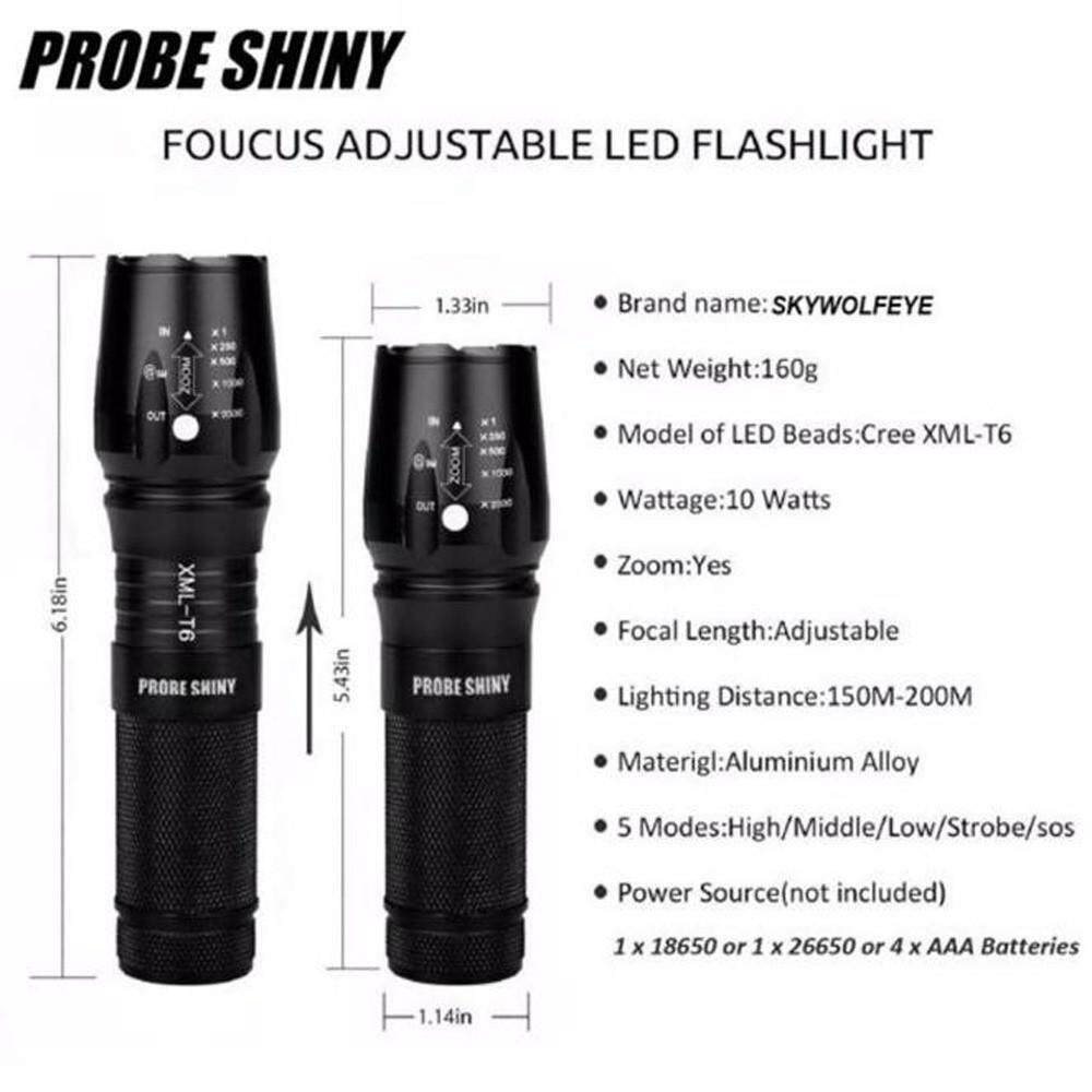 G700 X800 LED Zoom Military Grade Tactical Flashlight