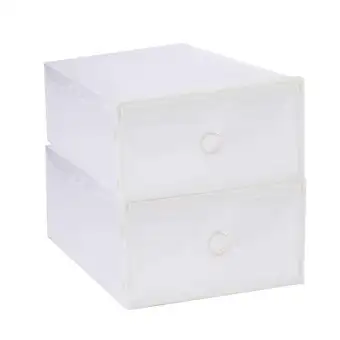 G B Clear Plastic Shoe Box Foldable Stackable Clear Plastic Drawer