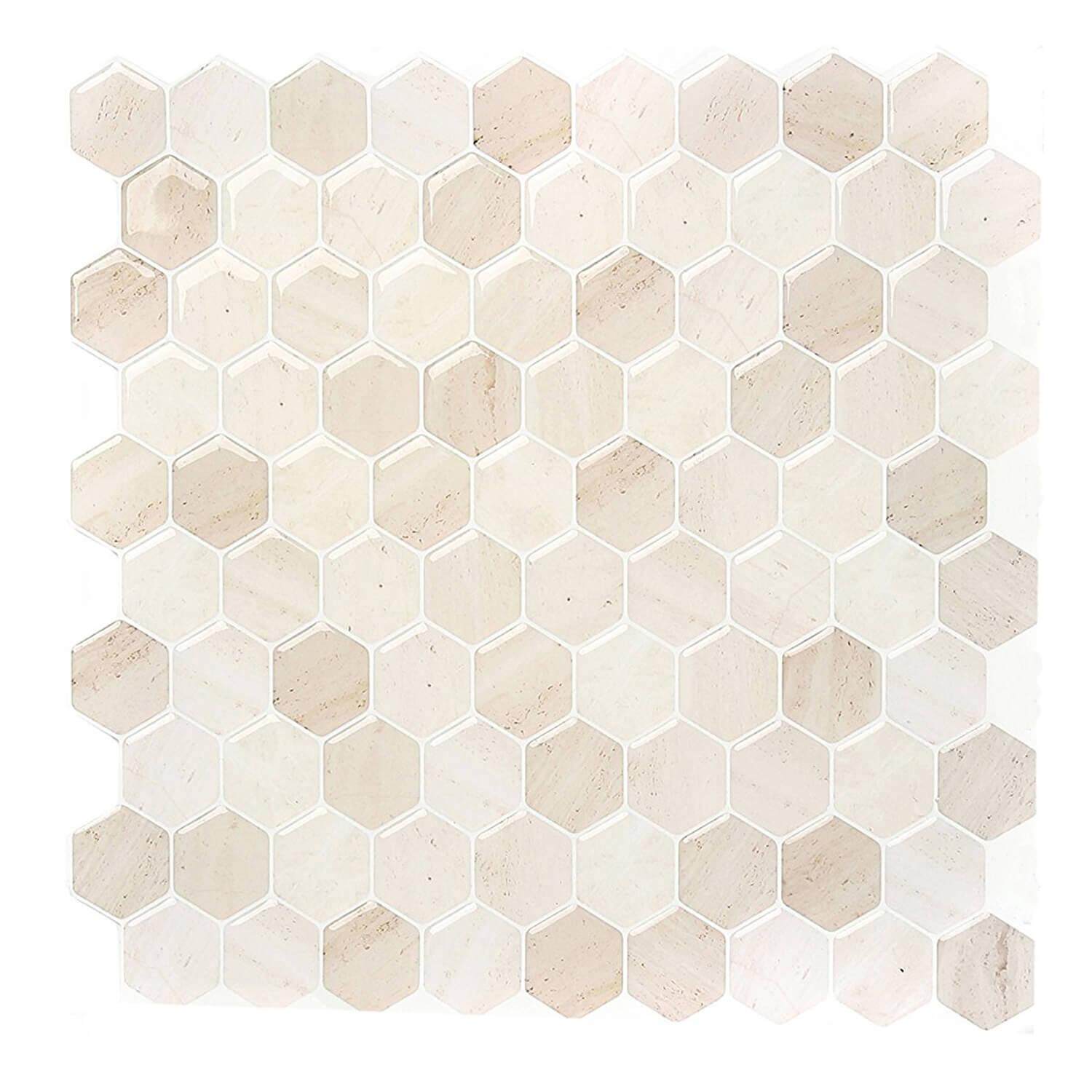 10x Adhesive Hexagon Wall Tile Floor Wall Paper Sticker Home Decor 5#