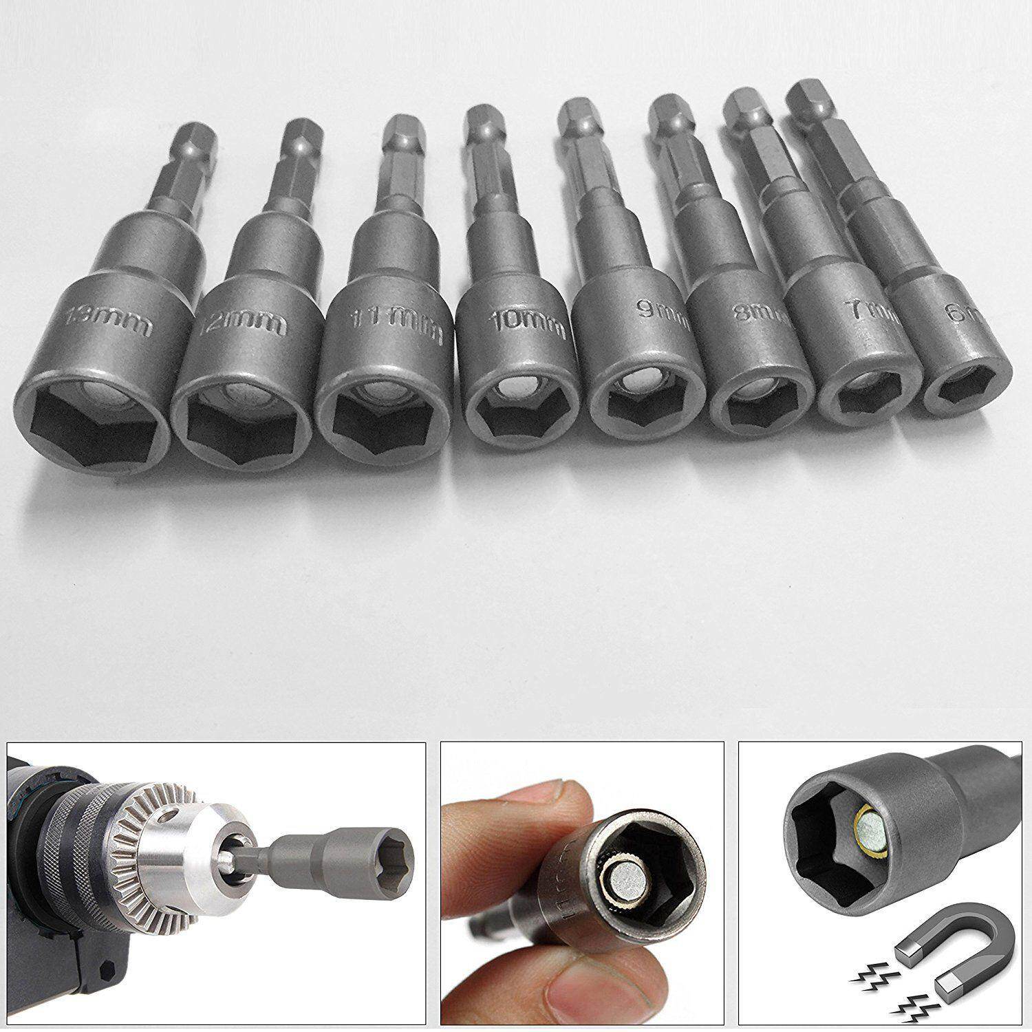13mm Magnetic Impact Nut Driver - 1/4 Inch Hex Shank For Power Tools