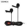 Comica CVM-D02 Dual-head Lavalier Lapel Microphone Clip-on Condenser Mic Cable Length 2.5m/8.2ft for Canon Nikon Sony A7 A6300 Camera for iPhone 6 6plus for GoPro Hero 4/3+/3 Action Camera for Interview Livestream Teaching Podcast - intl