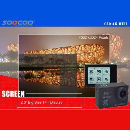 SOOCOO C50 Action 4K Sports Camera Wifi Gyro Adjustable Viewing angles NTK96660 30M Waterproof Sport DV Action Cam