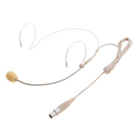 Miracle Shining Double Earhook Wired Headset Headworn Microphone Beige XLR 3Pin