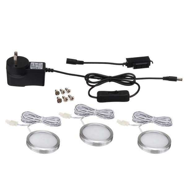 27 LED Under Cabinet Kitchen Lighting 510lm 6000K Closet Puck Lights + AU Plug - intl