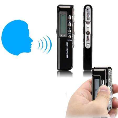 650hr USB 8GB หน้าจอ LCD เสียงดิจิตอลเครื่องบันทึกเสียงเครื่องอัดเสียง MP3 สีดำ