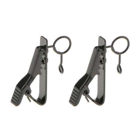 Miracle Shining 2x PRO Black Mic Lapel Tie Clip for Lavalier Sennheiser Clip