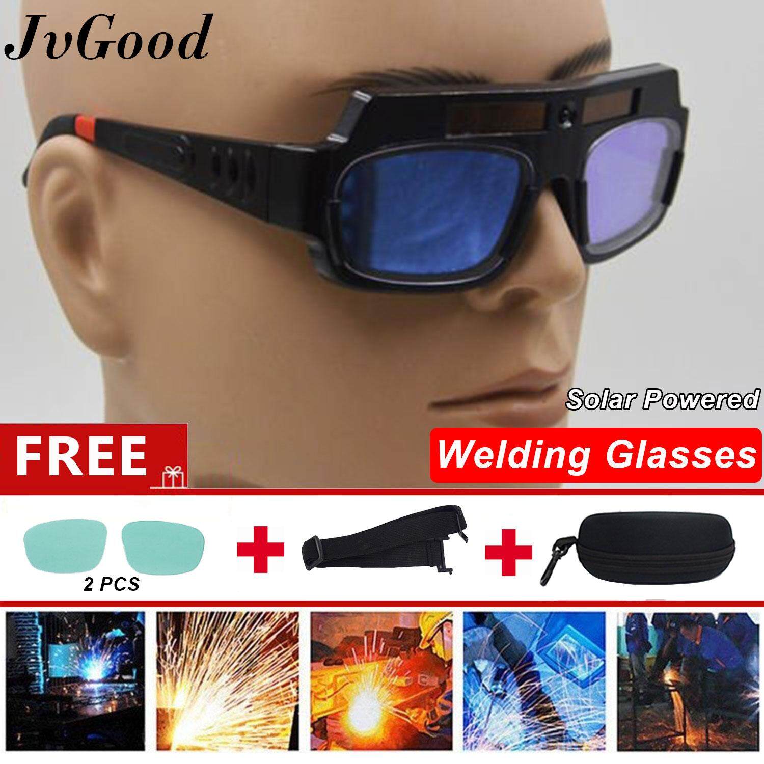 Jvgood Solar Powered Safety Goggles Welding Glasses Eye Protection Glasses Eyes Goggles Welder Glasses Auto Darkening Welding Eyewear With Free Gift Lazada