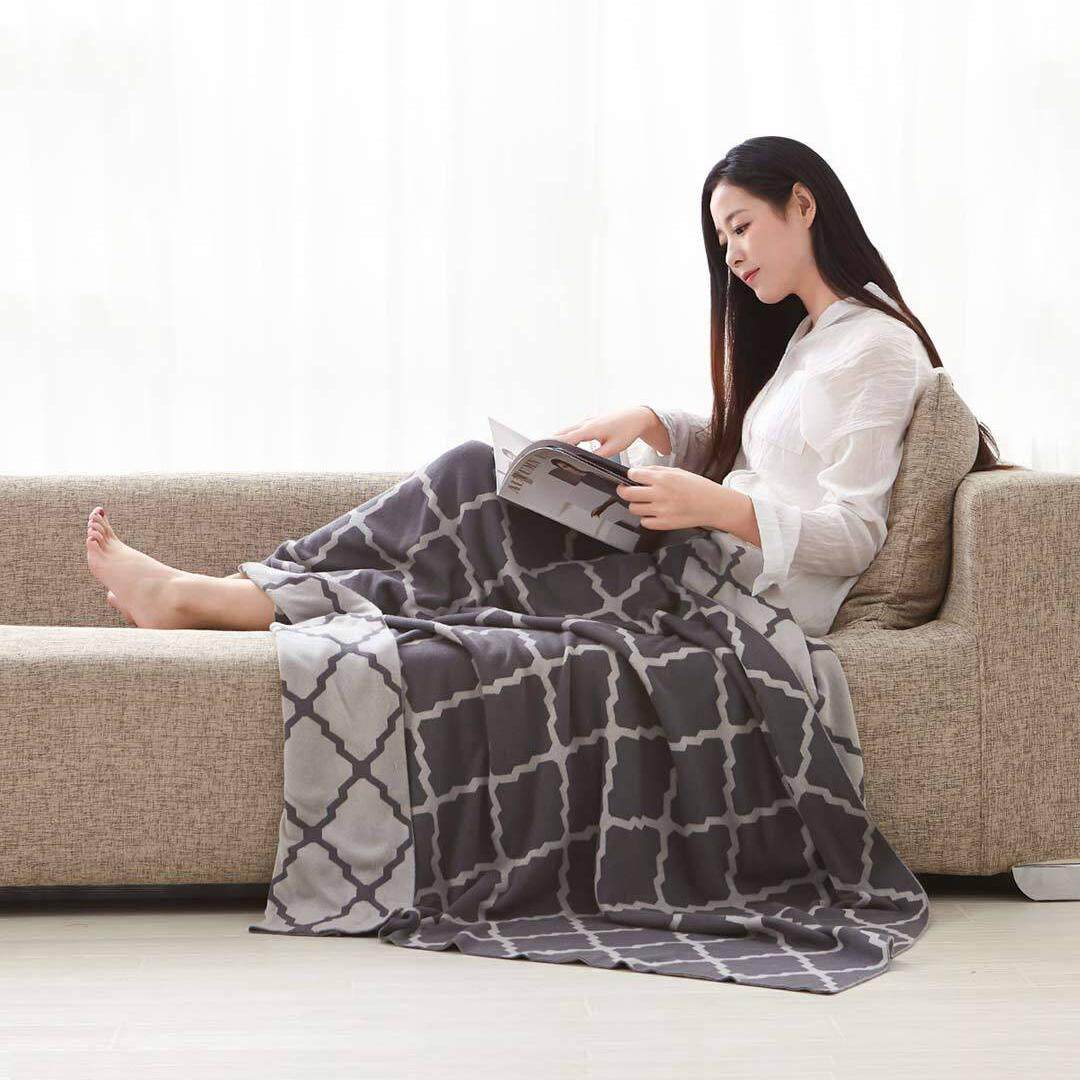 Original XIAOMI Nightly Warm Winter Cotton Knitting Blanket Double-dyed Baby Available Home Textile Gift - intl