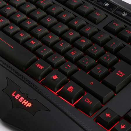 CELE LESHP HS-5899 มัลติมีเดียคีย์บอร์ดเกม Luminous ตัวอักษรแบบมีสาย USB สีดำ CELE LESHP HS-5899 มัลติมีเดียคีย์บอร์ดเกม Luminous ตัวอักษรแบบมีสาย USB สีดำ