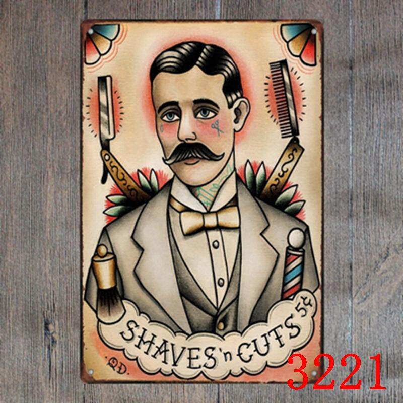 Metal Tin Sign barber shop tools Decor Bar Pub Home Vintage Retro