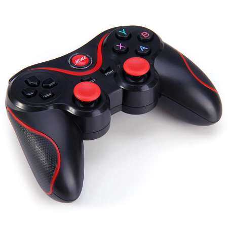 RYT T3 Bluetooth Wireless Gamepad S600 STB S3VR Game Controller Joystick For Android iOS Mobile Phones PC A BLack and red