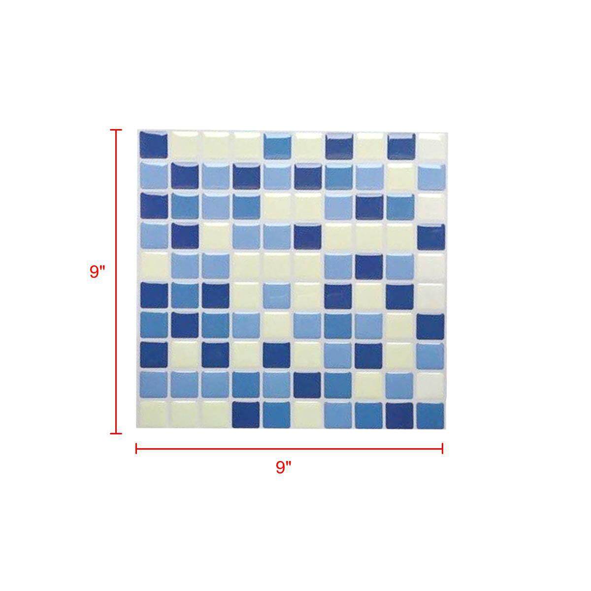 3D Wallpaper Mosaic Texture Sticker Home Indoor Deco Grid With Blue & White