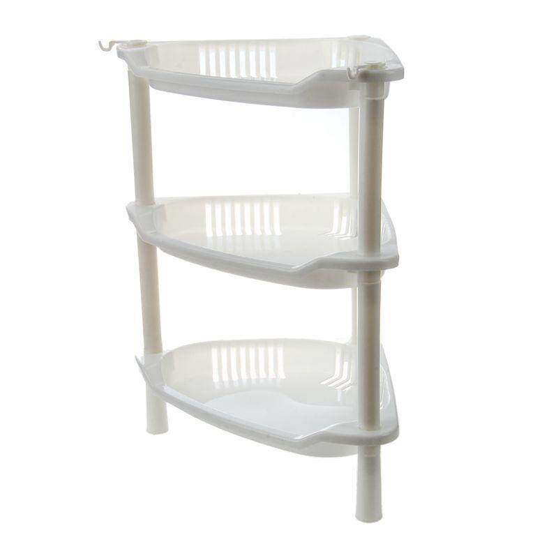 3 Tier Plastic Corner Shelf Organizer Cabinet Bathroom Kitchen