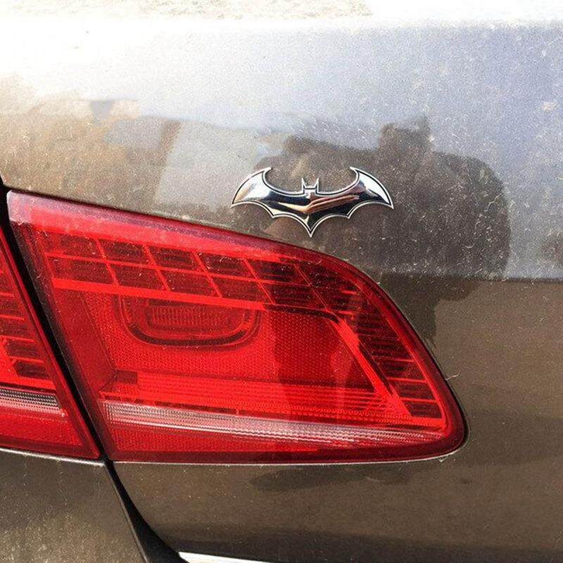 1PC Chrome Metal Badge Emblem Batman 3D Tail Decals Auto Car Sticker Silver
