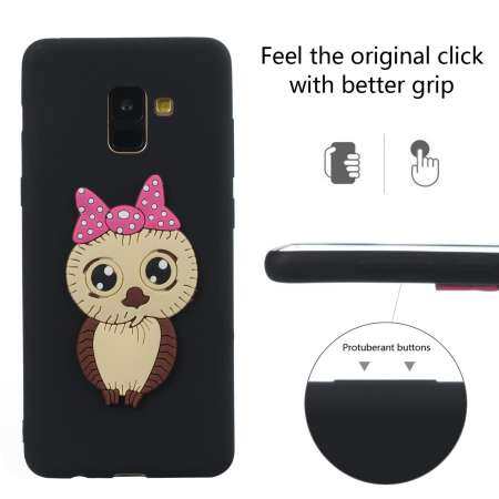 สำหรับซัมซุงกาแล็คซี่ A8 PLUS 2018 น่ารัก 3D สาวการ์ตูนนกฮูกรูปแบบ Soft TPU เคสซิลิโคนฝาหลัง - INTL