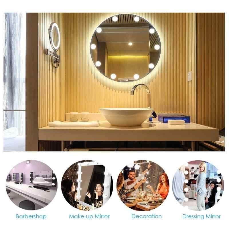 Oobest Hollywood Phong Cách 10 LED VANITY MIRROR Đèn Bộ với Mờ Bóng Đèn chiếu Sáng Dải cho Trang Điểm Vanity Bộ Bàn