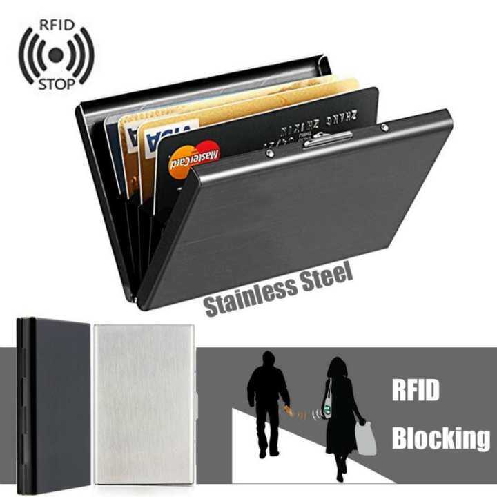 Ultra Thin Stainless Steel Wallets RFID Blocking Credit Card Wallet Holder for Men & Women with