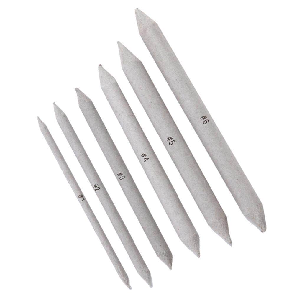 12 Pieces Blending Smudge Tortillon Stump Sketch 6 Sizes Art Sketch Drawing Tool Pastel Charcoal Blenders Kids Student Supplies