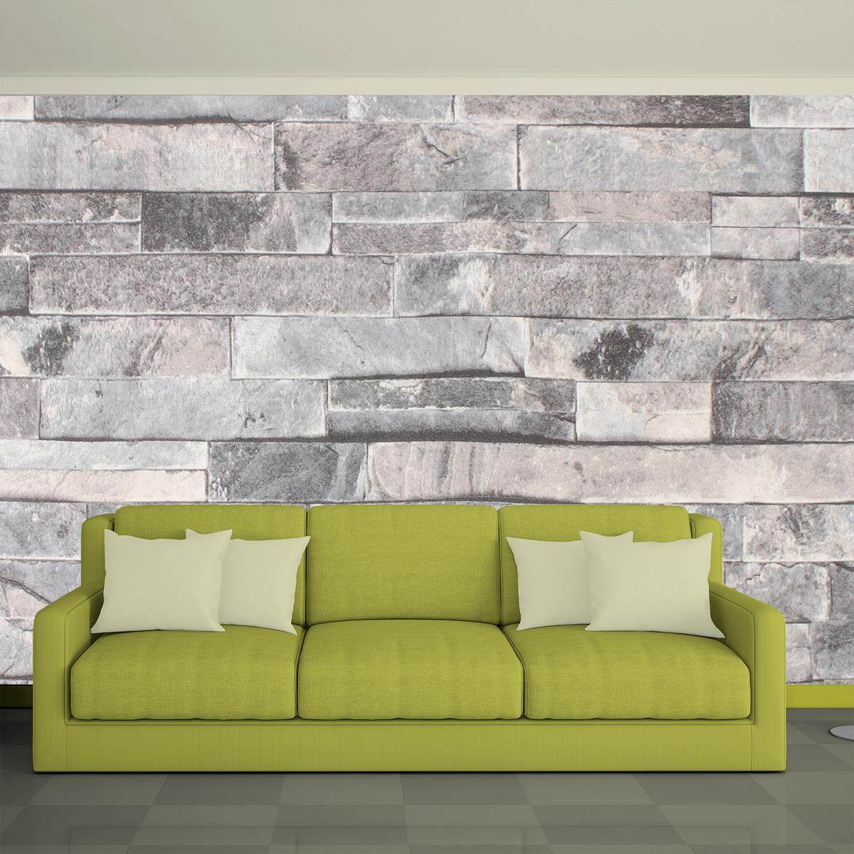 10M Natural Simplicity 3D Brick Stone Wallpaper Roll Art Wall Paper Modern Decor# Grey