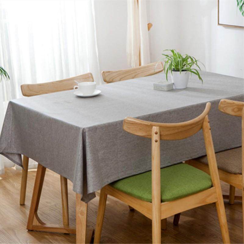 120*160cm Europe Style Waterproof Oilproof Table Cloth Modern Plain Linen Table Cover Outdoor Home Hotel Banquet Desk Cloth - intl