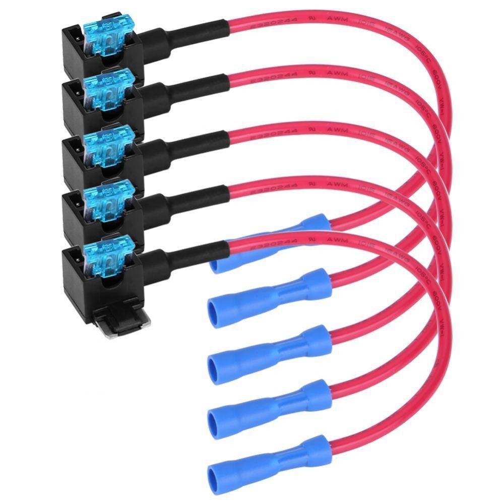 5Pcs Car Auto Fuse Tap Adapter Micro Mini Blade Fuses Holder