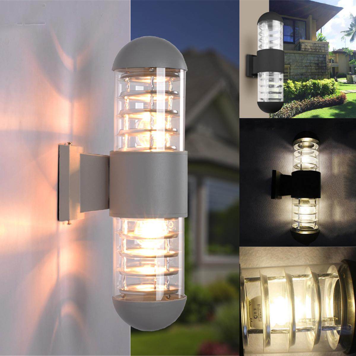 (photo)New LED Outdoor Wall Sconce Up&Down Lamp Waterproof Light Fixture Garden Patio # Grey - intl