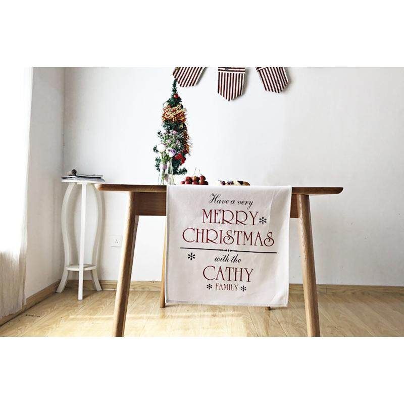 1Pc Christmas Rectangle Tablecloths Xmas Table Runners Mats Table Cloth Covers Christmas Tables Decoration Home Decor # 35*220cm - intl