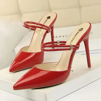 red high heel sandals shoes