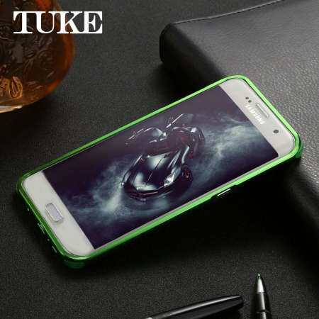 TUKE สำหรับ Samsung S7 EDGE Case โลหะอลูมิเนียมกรอบสำหรับซัมซุงกาแล็คซี่ S7 EDGE G935F SM-G935F คาร์บอนไฟเบอร์แข็งไฮบริดฝาครอบ ETUI - INTL