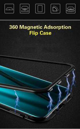 การดูดซับแม่เหล็กกันชนโลหะสำหรับ OPPO F9 Slim กระจกเทมเปอร์ 2 in 1 เคสมือถืออะลูมิเนียมการดูดซับแม่เหล็ก SHELL
