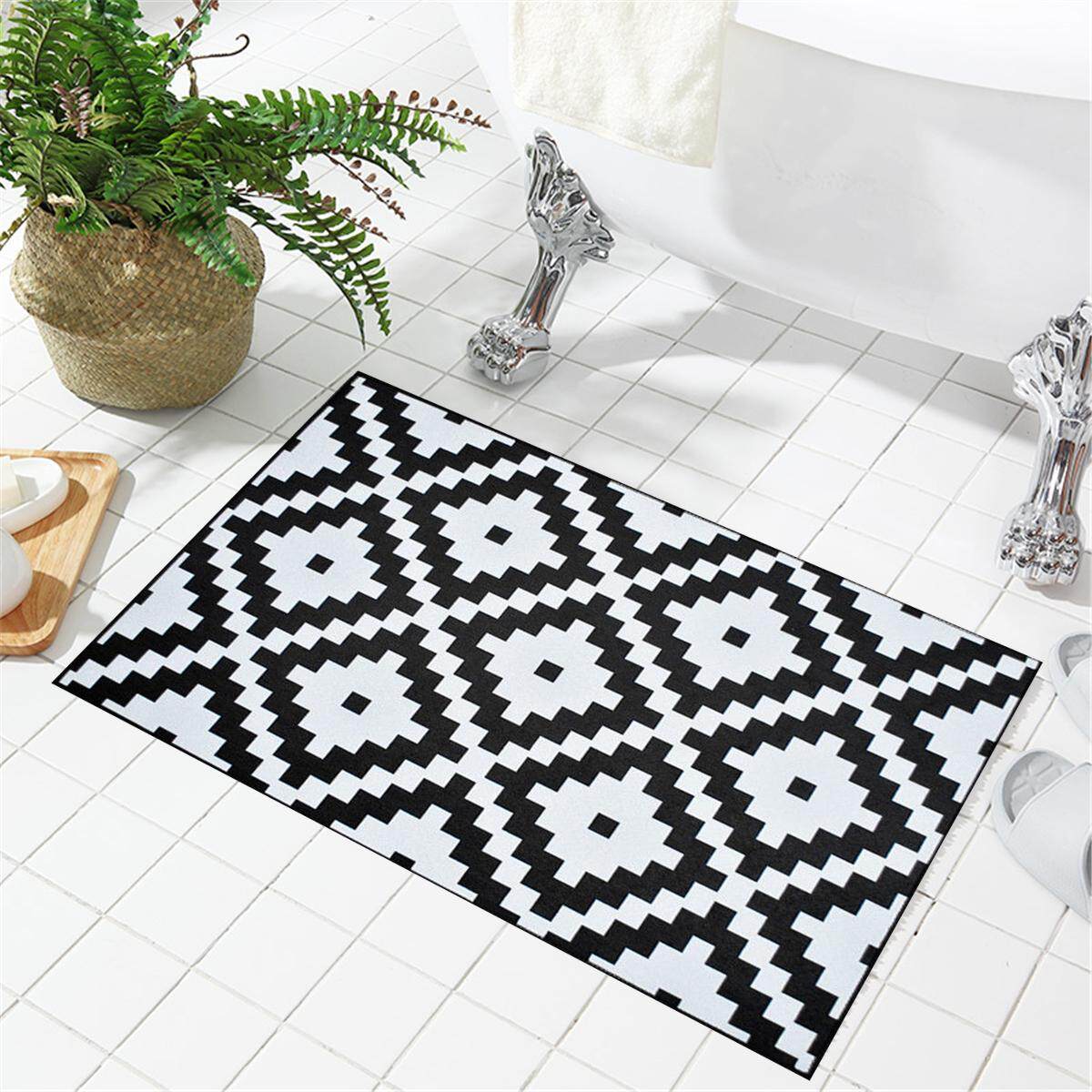 Soft Flannel Anti-slip Indoor Outdoor Rug Kitchen Floor Door Mat Bathroom Carpet#40*60cm