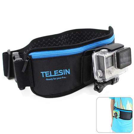 TELESIN Adjustable Waist Strap Band Mount for GoPro Hero 3 / 3+ / 4 / Xiaomi Yi / SJCAM SJ4000 / SJ5000 Action Camera - BLACK