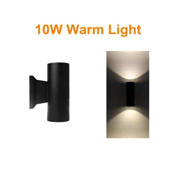 10W LED Dual-Head Up & Down Wall Light Sconce Lamp Outdoor Waterproof [10W warm light]