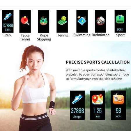 niceEshop Waterproof M3 PLUS Smart Bracelet Fitness Activity Tracker Phone Call Alarm Clock Reminding For IOS Android