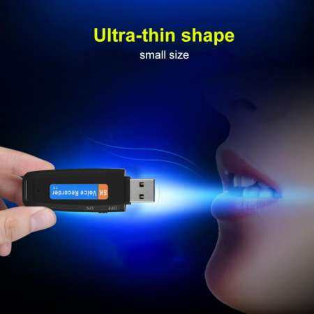 เครื่องบันทึกเสียง U Disk Shaped Recorder USB 2.0 เครื่องอัดเสียงดิจิตอลแฟลชไดรฟ์เครื่องบันทึกเสียงขนาดเล็ก - INTL